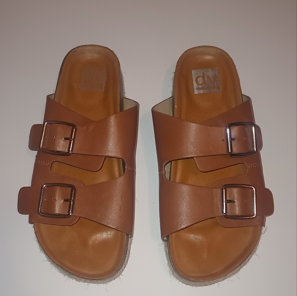 DV By Dolce Vita Carther Platform Sandals Tan Size 9 Pre-owned